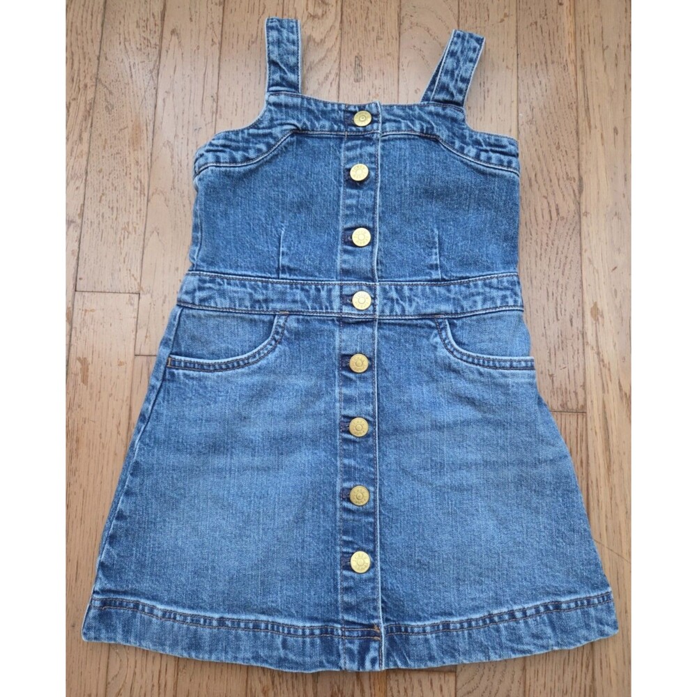 J. Crew Crewcuts Girls Overalls Skirtall Denim Dress Size 6 Blue Style# BX191